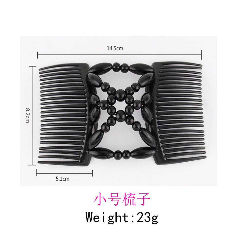 Large Handmade Beaded Elastic Versatile Magic Hair Comb Flower Headdress Double Row Comb Hair Ball Hair Comb Cross-Border