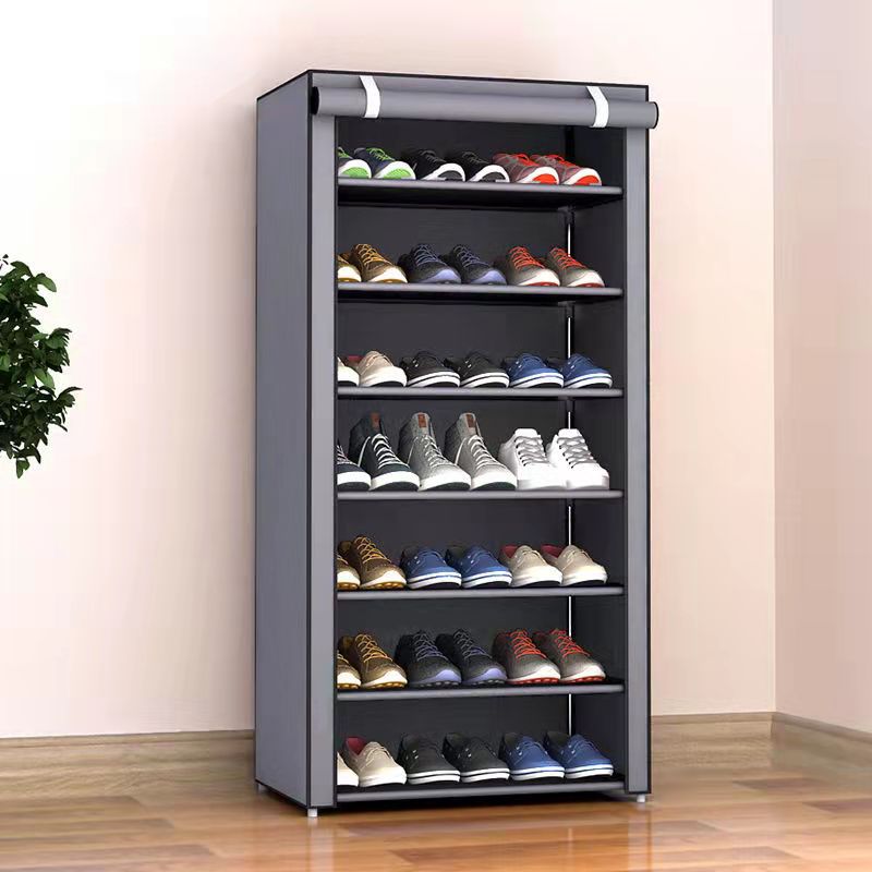Simple Shoe Rack Multi-layer Steel Pipe Assembly Dustproof Shoe Cabinet Student Dormitory Storage Economical Shoe Cabinet
