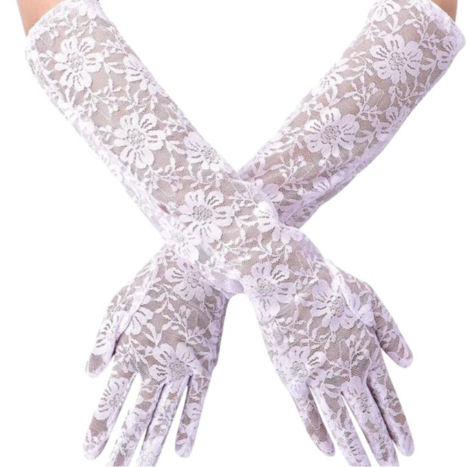 Lace Gloves Bridal Gloves Wedding Lace Gloves Women's Party 1920S Costume Long Style