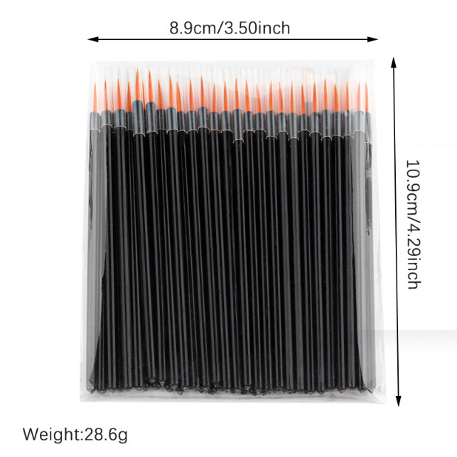 Оптовая одноразовая золотая волокнистая кисть для подводки глаз с портативной крышкой, тонкий жесткий наконечник