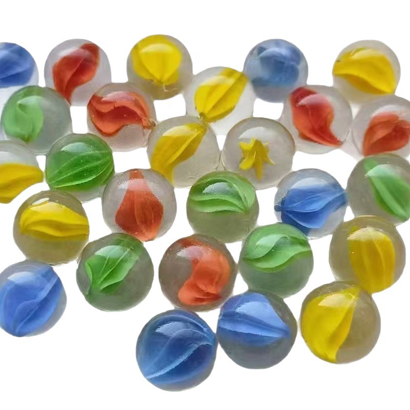Wholesale Colorful High-Transparency Eight-Petal Glass Beads, Glass Balls, Glass Marbles, Game Consoles, Children's Entertainment Glass Balls, Etc