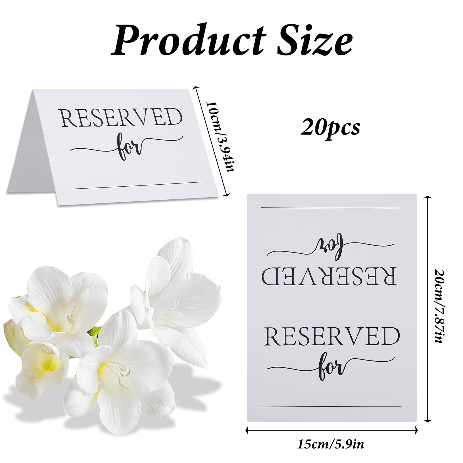 White Reserved Table Signs for Wedding Banquet Reception Casual Reserved Table Signs Restaurant and Party Dedicated Reserved Table