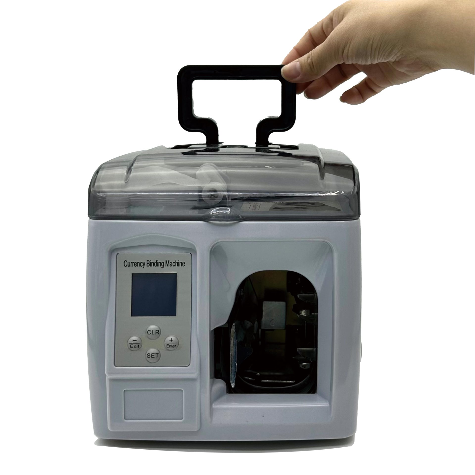 2cm small automatic binding machine English binding machine bank intelligent binding machine delivery binding tray LCD screen