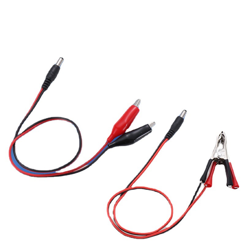 Battery Line DC male head female head line to crocodile large clip small size clip power clip line pure copper wire core 0.3 flat