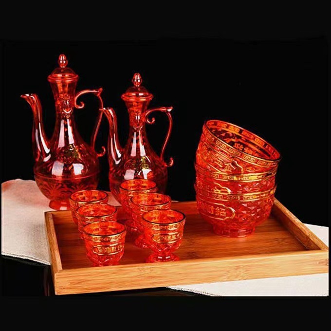 Plastic Crystal Wine Bottle Golden Fortune Wine Bottle for God and Buddha for Taiwan Household Supplies Small Size Wine Pot Factory Wholesale