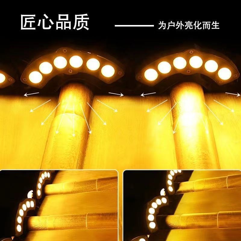 Led Corrugated Light Retro Wall Pavilion Stone Temple Engineering Light Full Power High Brightness Model