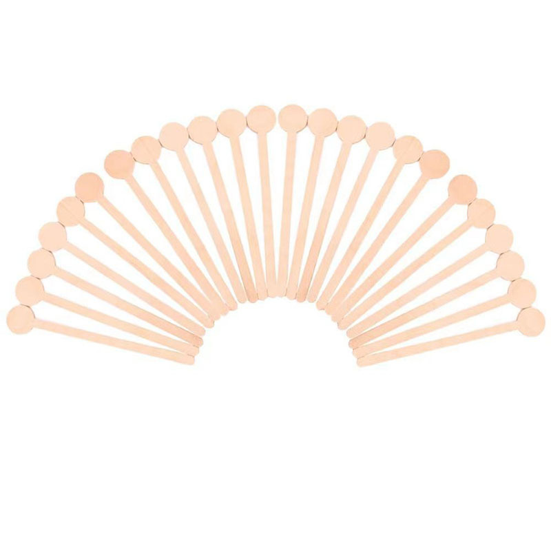 Round Head Stirring Rod Wooden Disposable Wooden Coffee Stick Independent Packaging Degradable Guangdong Cross-border Special Supply