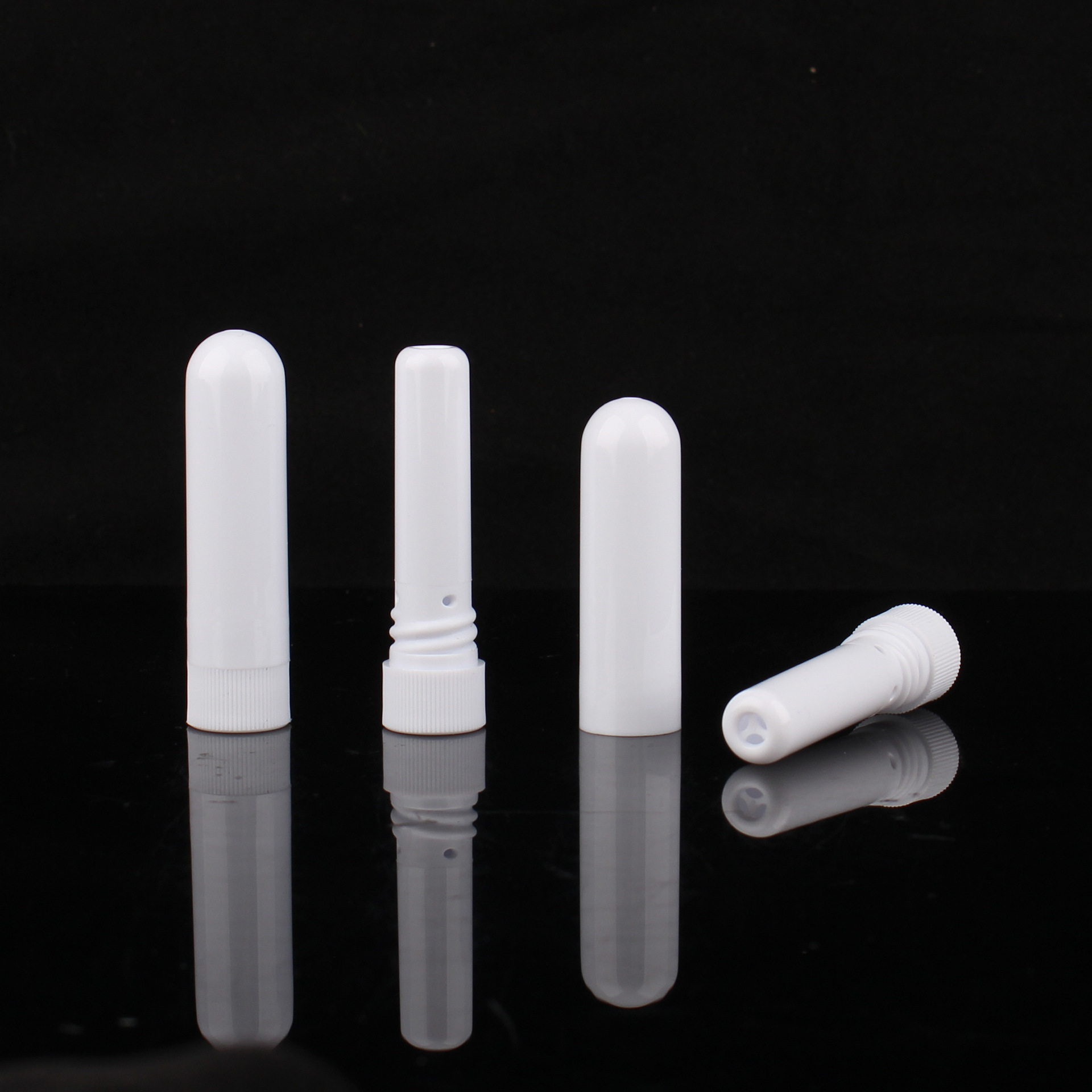 White Nasal Inhalation Stick Packaging Material Peppermint Essential Oil Nasal Tube Sniffing Stick Refreshing Nasal Inhaler with Cotton Core