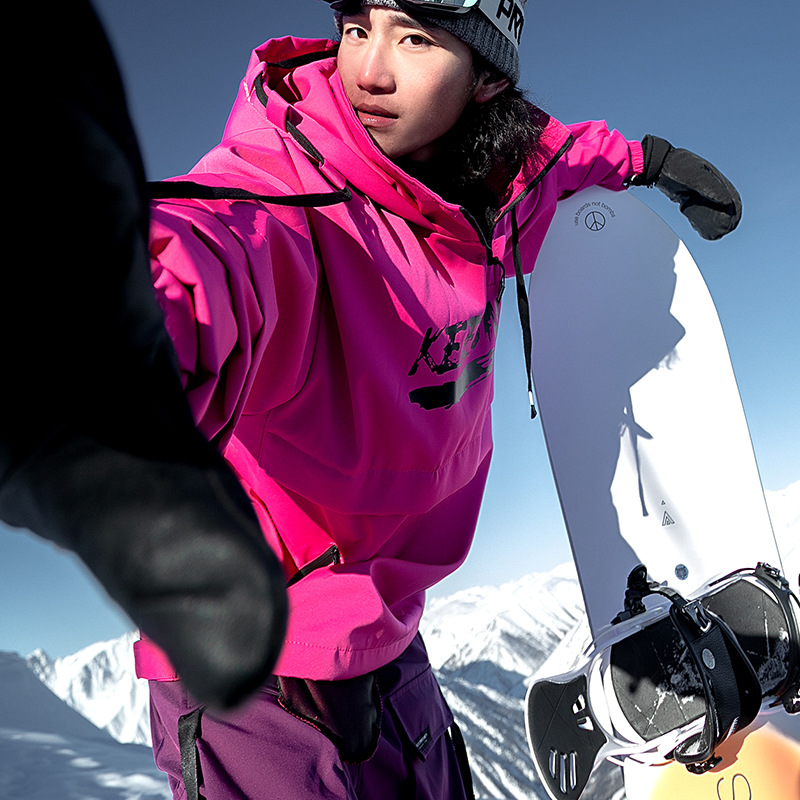 American Ski Clothing for Men and Women, Single Board Fleece-Lined, Warm Violet, Windproof and Waterproof Outdoor Ski Clothing, Southern Small Potatoes