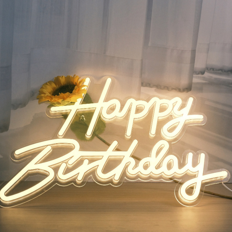 Happy Birthday Light Proposal Confession Letter Light Party Scene Layout Led Light Cake Decoration Light Luminous Light Sign