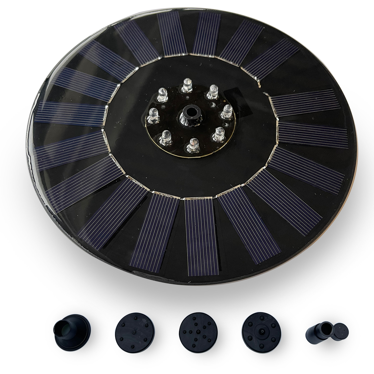 Simple solar fountain outdoor suspension rockery pool scenic spot park power storage belt LED fountain lights