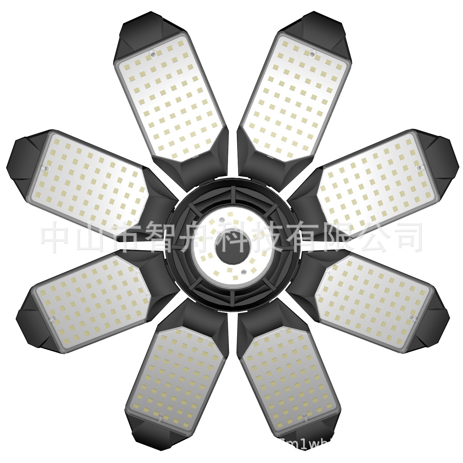 Cross-Border New Product Factory private Model 8 1 six-leaf eight-leaf garage lamp folding deformation LED mining lamp warehouse garage