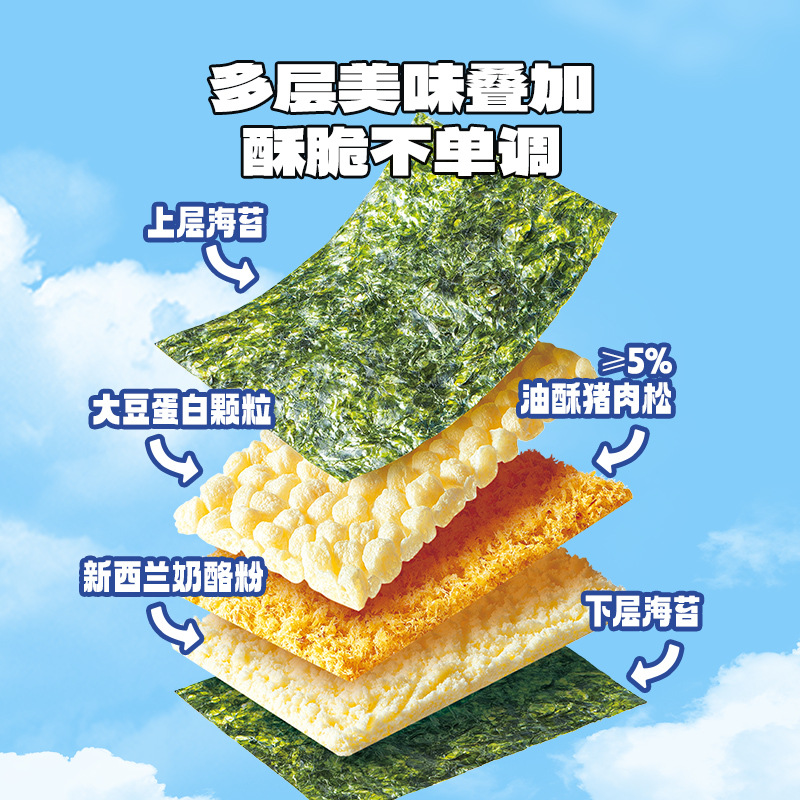 Fawn Lanlan_High Calcium Cheese and Meat Floss Sandwich Seaweed Crispy 30g Iron-Containing High-Protein Children's Snack Brand