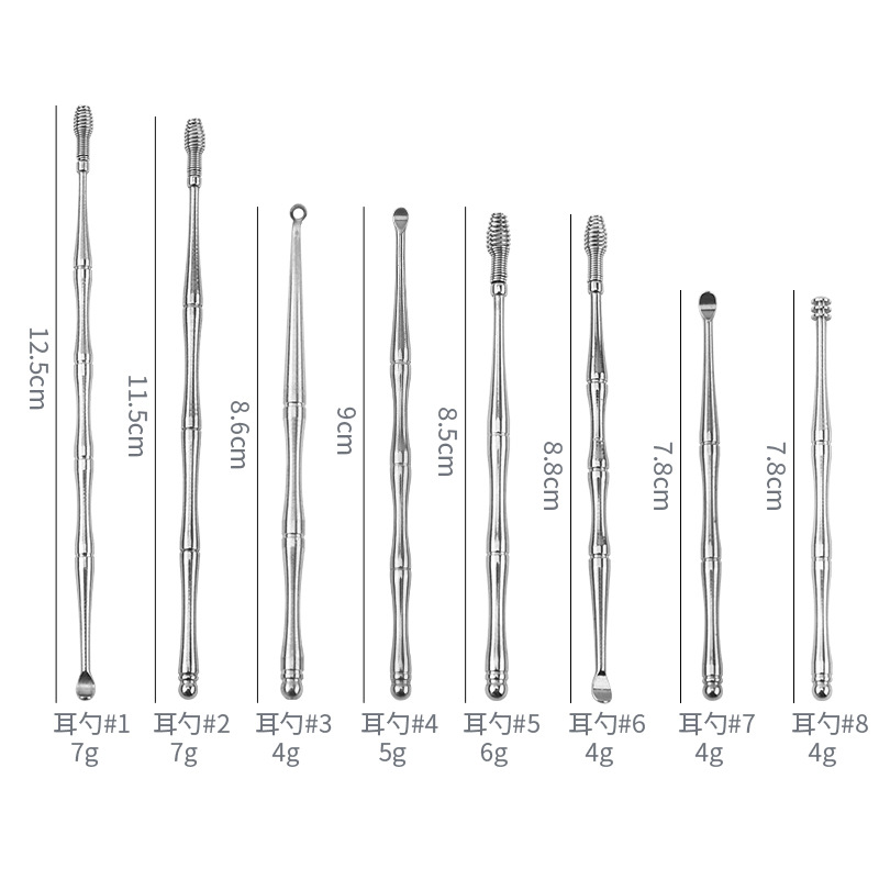 New in Stock Bamboo Ear Pick Household Ear Pick Ear Cleaning Tool Set Spiral Spring Ear Pick