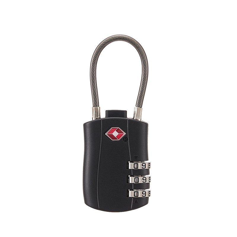 Tsa Customs Lock TSA007 Wire Rope Small Padlock Travel Abroad Rod Luggage Lock Cross-border 527 Code Lock