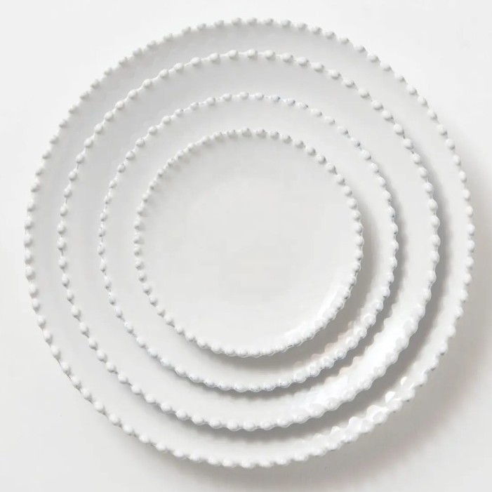 25-летний простой набор тарелок из белого фарфора для повседневного использования из Шаньси Шуозоу