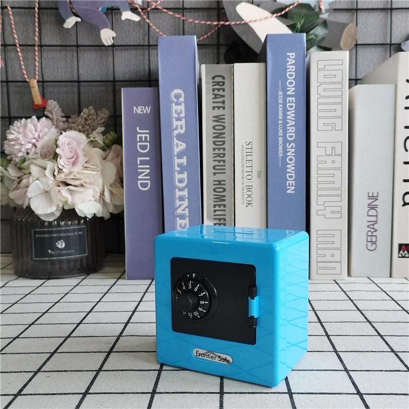 Children's mini password small safe model piggy bank cartoon cute kindergarten logo piggy bank cross-border