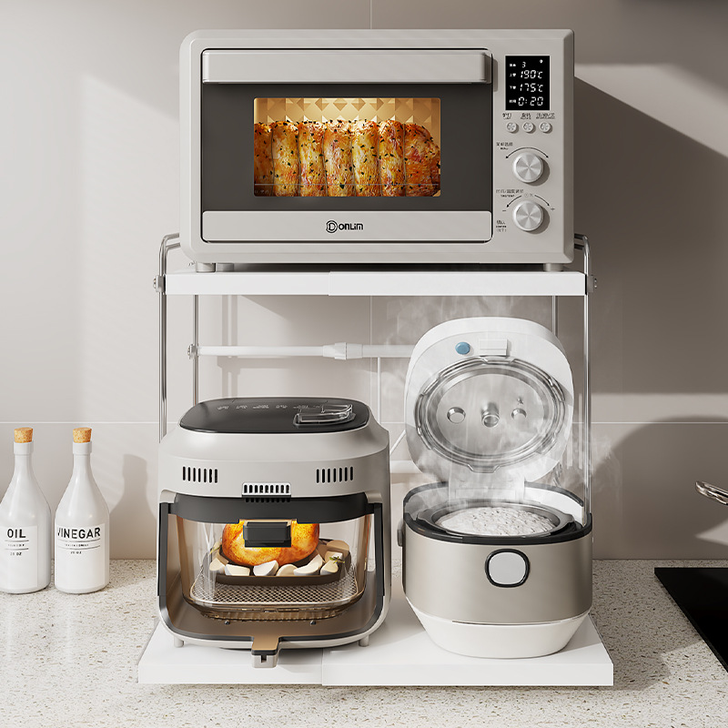 Multifunctional Rice Cooker Storage Rack Kitchen Microwave Oven Bracket Countertop Appliance Pot Oven Removable Storage Rack