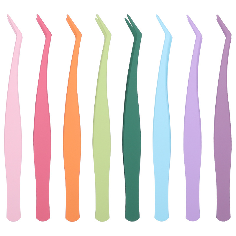 Round-Head Gold Feather Clip, Non-Slip False Eyelash Tweezers, Available in Multiple Colors, Safe and Non-Piercing, a Must-Have Eyelash Curler for Novices!