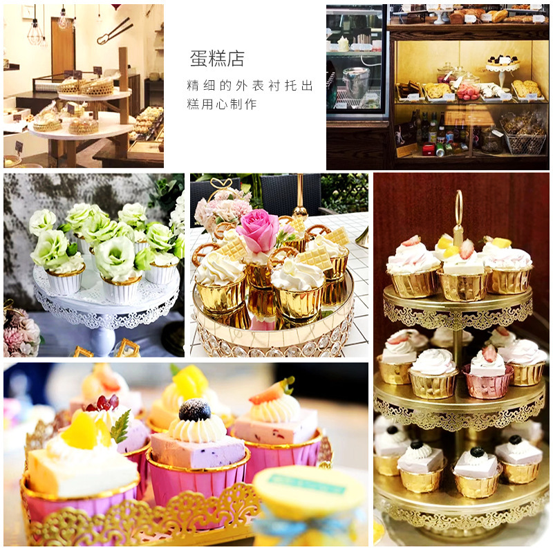 Customized Gold and Silver Curled Cake Paper Tray, High Temperature Resistant Baking Coated Muffin Cup, Greaseproof Paper Rolled Cake Paper Cup