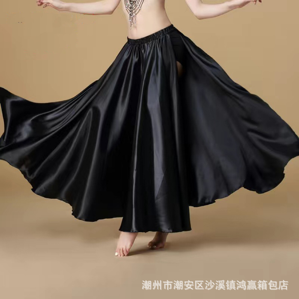 2024 Belly Dance Indian Dance Performance Suit Bottles Slit Double Side Split Lower Body Long Skirt Nightclub Performance Suit