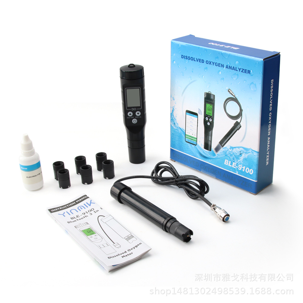 Intelligent Bluetooth DO9100 dissolved oxygen analyzer 0.0-30.0 dissolved oxygen aquaculture detection Water Quality Analyzer