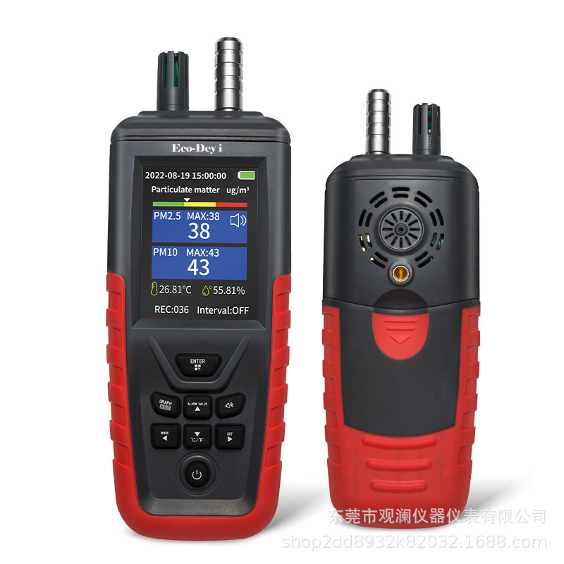 Handheld Laser Dust Particle Counter Temperature and Humidity Measuring Instrument Multi-Functional Dust-Free Workshop Dust Detector