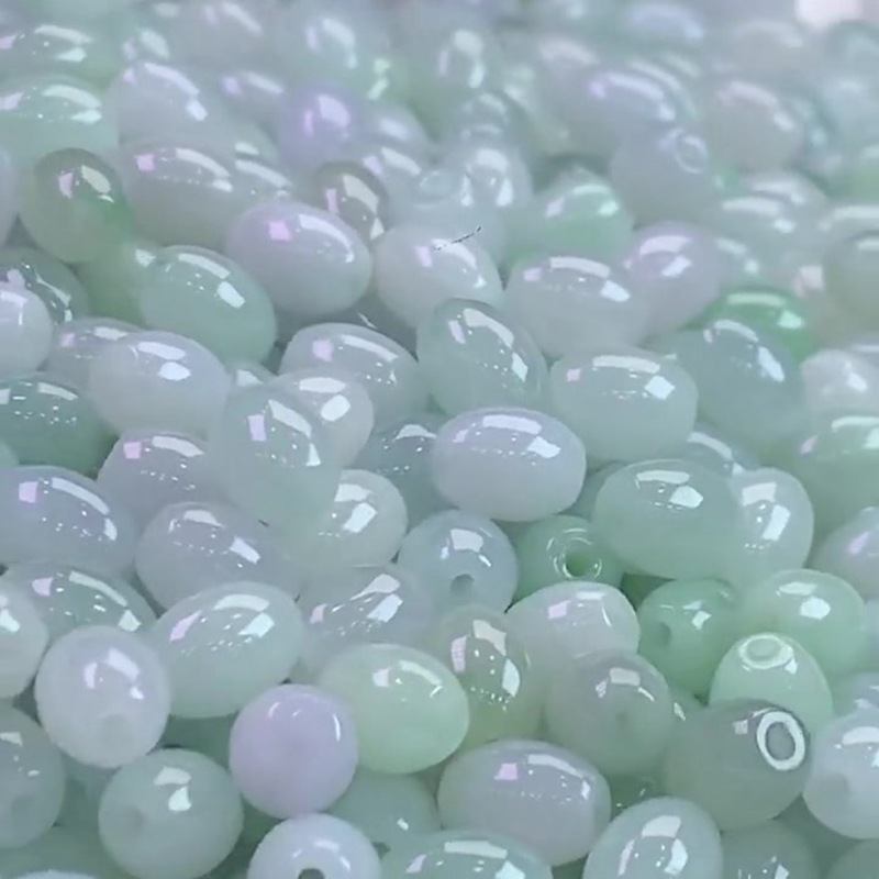 Оптовая продажа натурального бирманского нефрита A-Grade унисекс бочкообразные бусины ювелирные изделия