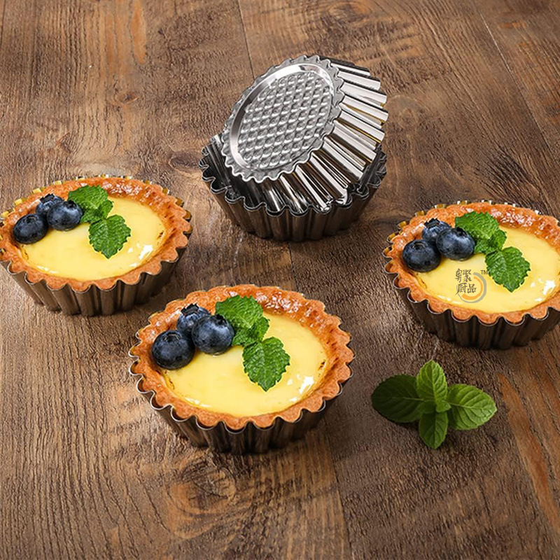 Повторяемая форма для выпечки яичных тартов из коррозионностойкой нержавеющей стали, устойчивая к высоким температурам