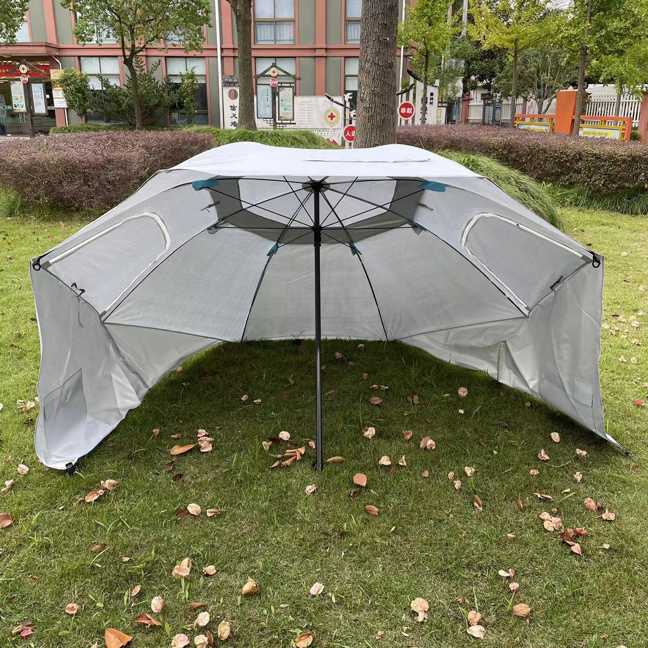 2.4m Portable Beach Tent Umbrella Multifunctional Canopy Camping Team Canopy Large Fishing Umbrella Parasol Canopy