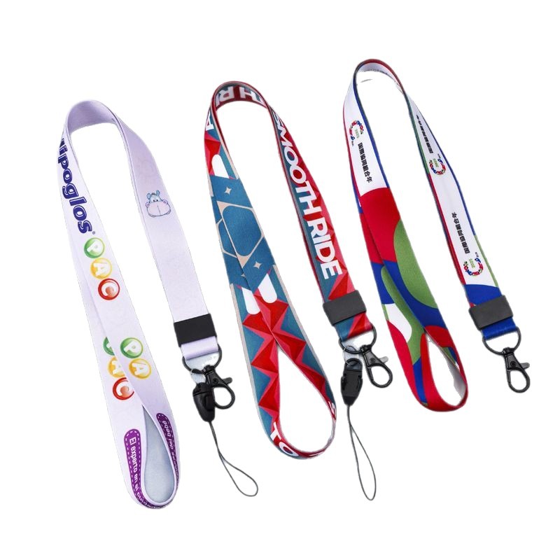 Work Permit Lanyard Customized Brand Employee Card Badge Exhibition Lanyard Printed Logo Integrated Buckle Rope Customized