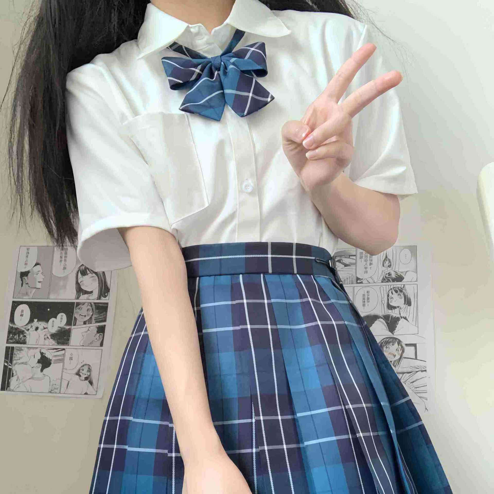 Jk Uniform Basic Tr Fabric Jk Shirt Summer Women's Long-Sleeved Short-Sleeved Shirt Versatile School Supply Summer Preppy Style