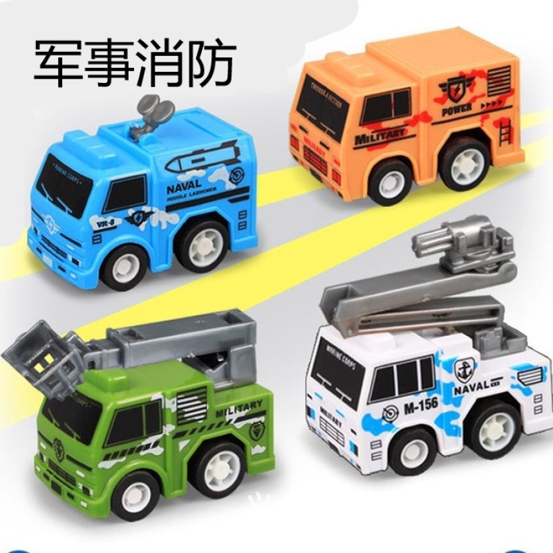 Children play house toys pull back AB small fire truck combination creative Egg toy gift wholesale
