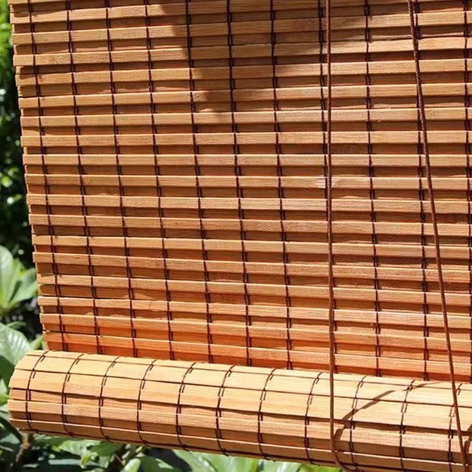New Chinese Style Outdoor Indoor Shading Bamboo Curtain Bamboo Curtain Bamboo Roller Curtain Courtyard Hotel Club Tea House Office