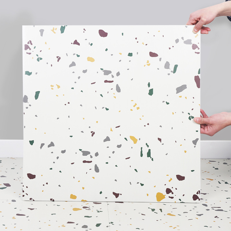 Cross-border Floor Leather Cement Floor Direct Floor Stickers Self-adhesive Bright Surface Household Waterproof Wear-resistant Imitation Tile Floor Stickers