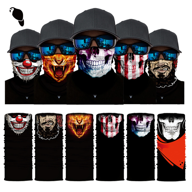 Hoon Hui Skull Half Face Series Magic Hood Seamless Amazon Protective Warm Neck Outdoor Equipment Mask