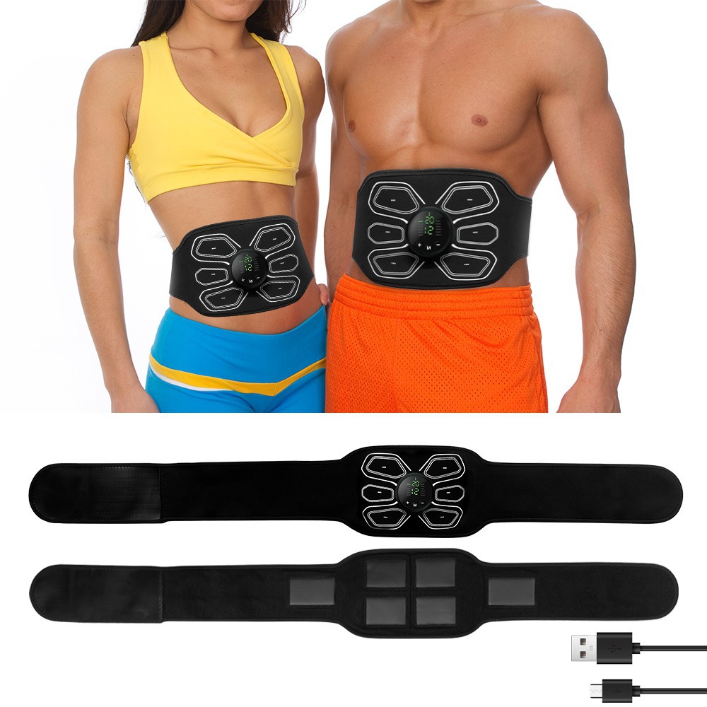 US Amazon EMS Fitness Belt Abdominal Muscle Sticker Muscle Training Stimulator Lazy Fitness Abdominal Fitness Belt