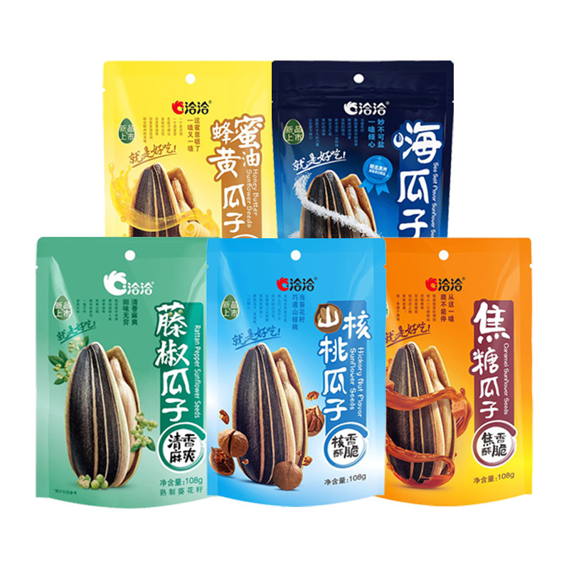 Qiaqia melon seeds 108g nuts fried goods multi-flavor sunflower seeds snacks dormitory chasing drama leisure snacks in stock wholesale