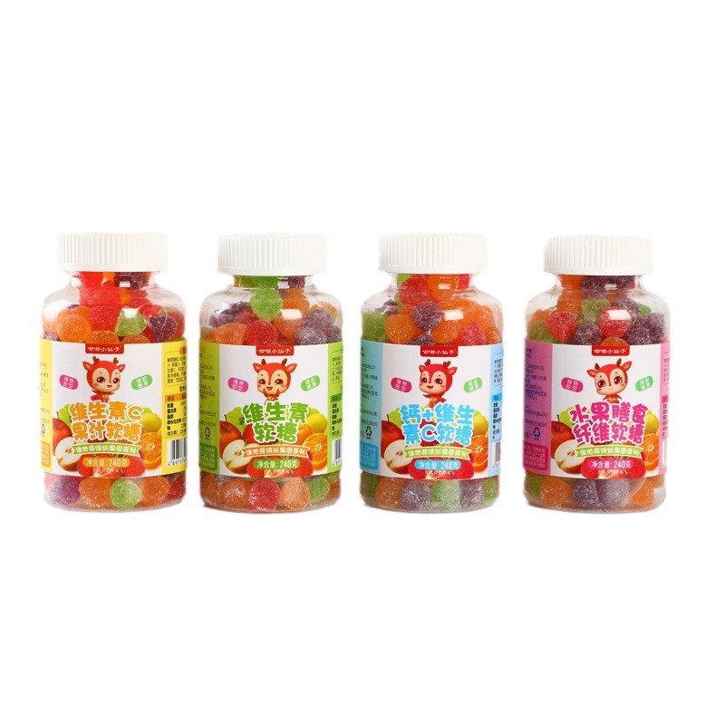 Dudu Little Fairy Large Jar Vitamin Juice Gummy Candy 240G/Bottle Snack Gummy Candy Small Snack Vitamin C Treasure