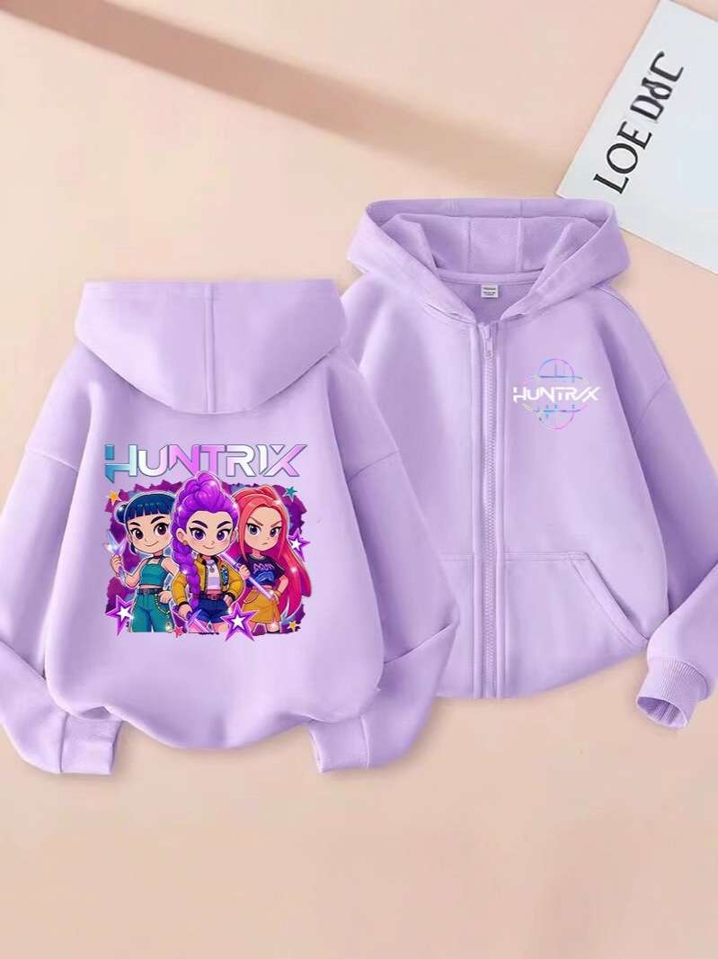 2025 Cross-Border Children's Zipper Hoodie Cartoon Girl Fashion Children's Clothing Autumn Sweatshirt Ready Stock Wholesale Cross-Border