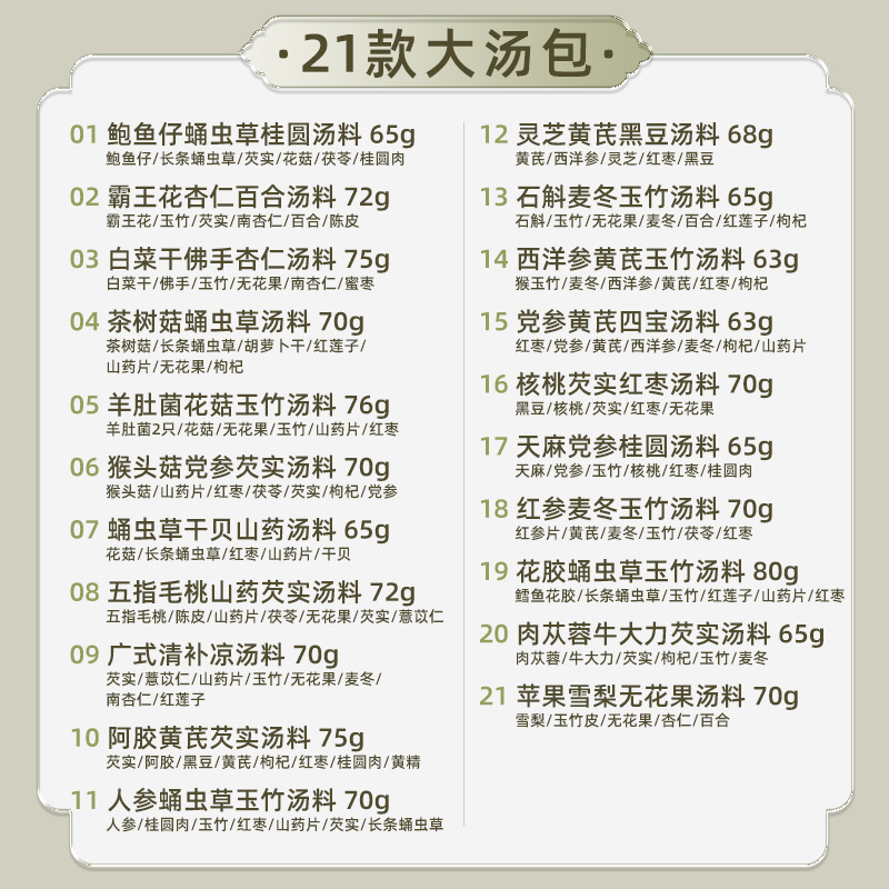 Guangdong Soup Ingredients Oem Oem Stew Ingredients Oem 4-Person Chicken and Rib Medicinal Soup Ingredients Wholesale