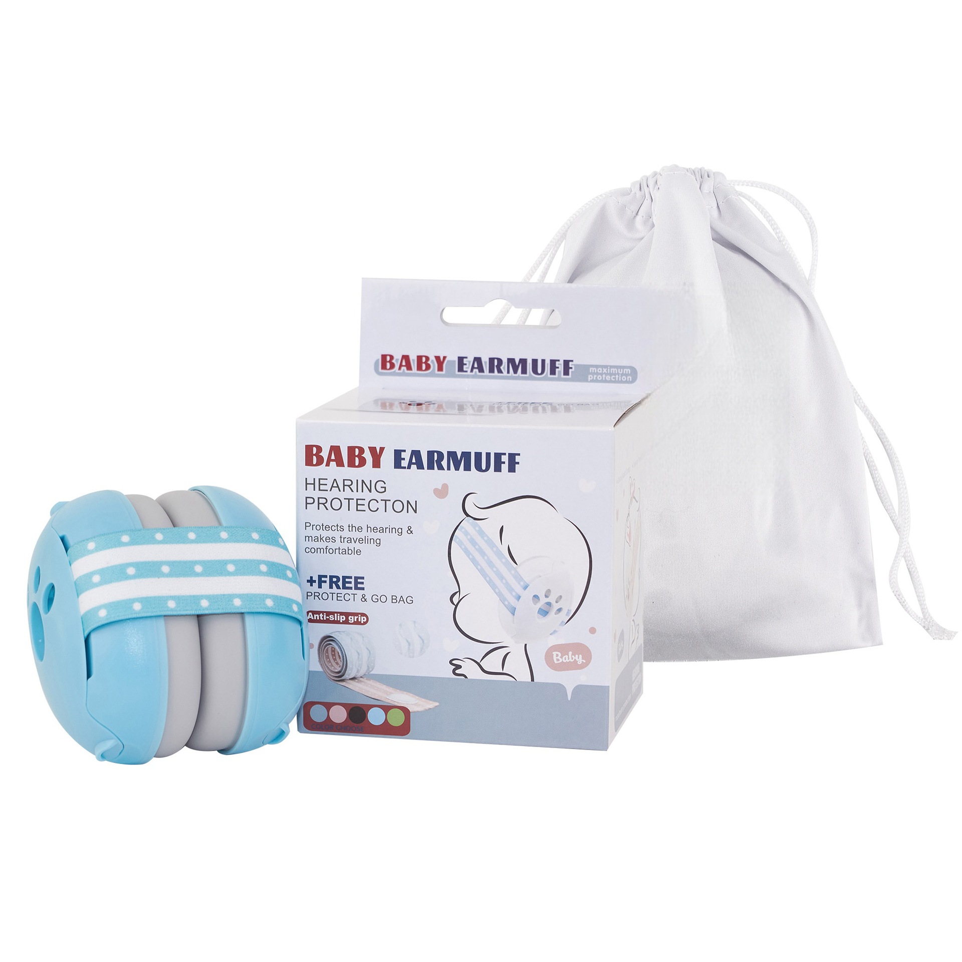 Amazon Factory Supplies Sleep Soundproof Baby Earmuffs Anti-Noise Children's Protective Earmuffs Headband