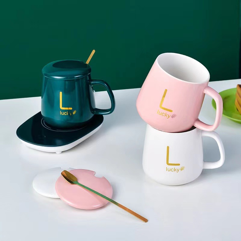 Warm Cup 55 degrees intelligent constant temperature heating coaster automatic insulation base household export activity hand gift