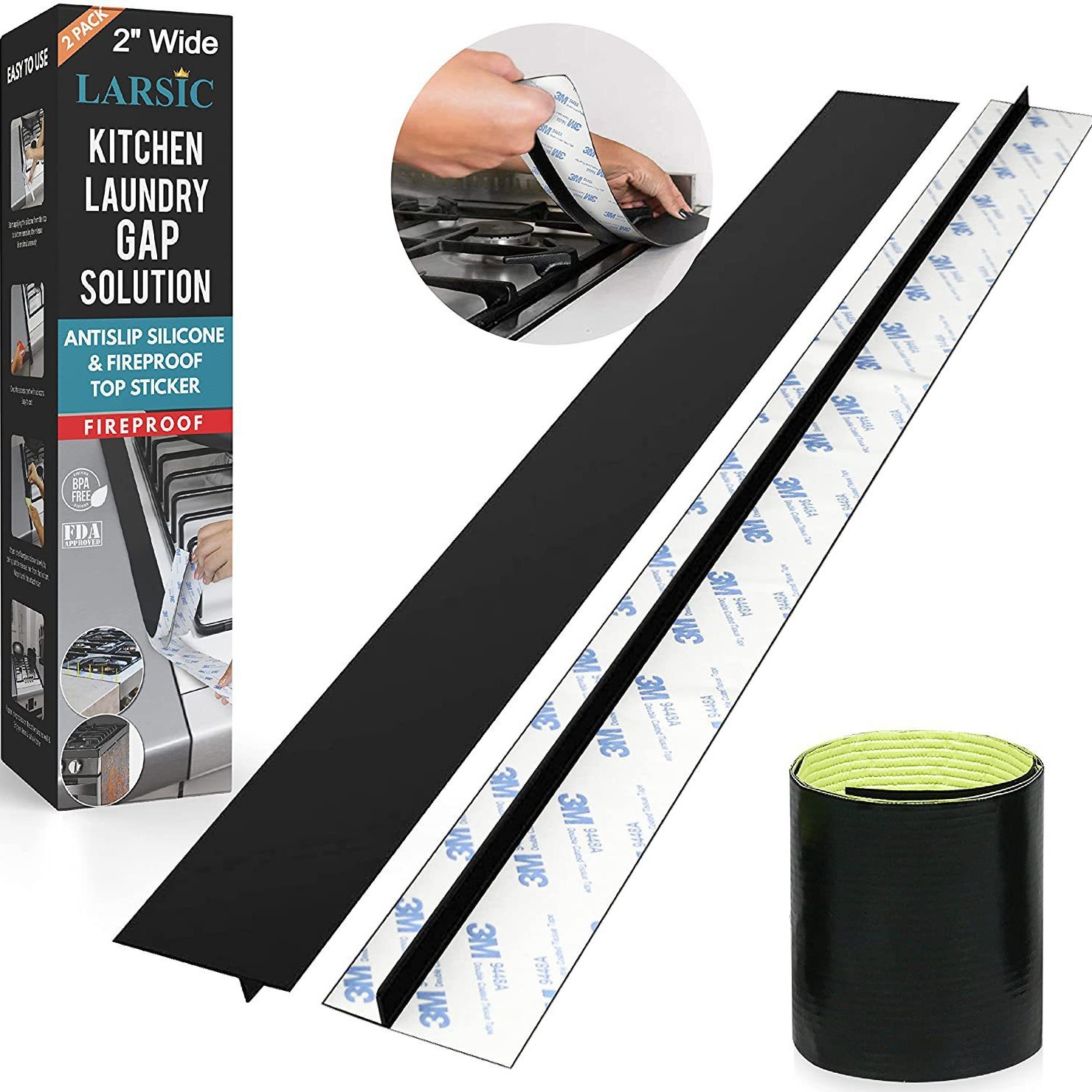 High temperature resistant silicone gap strip kitchen gas stove stove top sealing strip 21 inch anti-oil anti-fouling stove gap cover pad