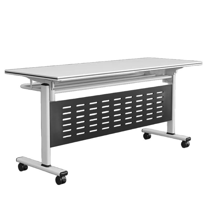 Factory Direct Sales Folding Training Table and Chair Combination, Splicable Flip Table, Mobile Long Table with Wheels, Multi-Functional Office