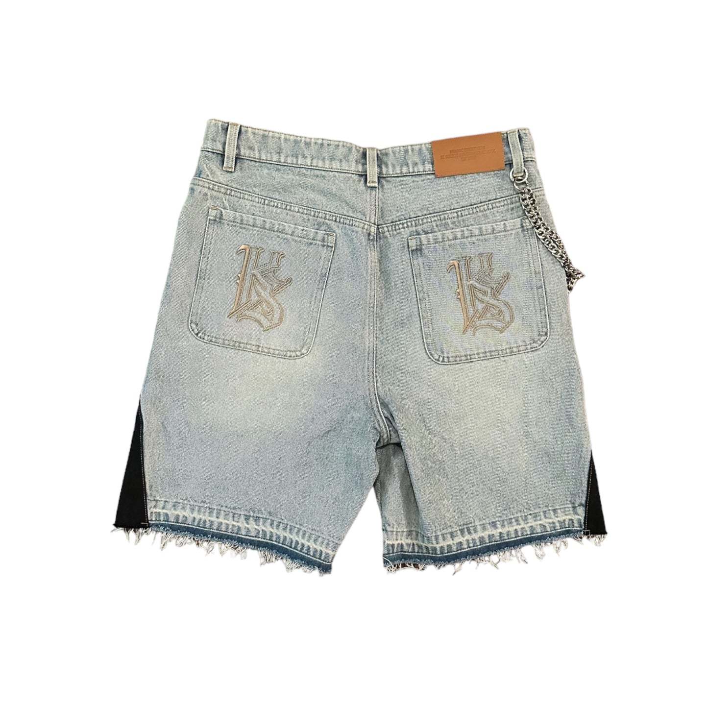 New 2024 Youth Trend Personality Design Sense Fashion Embroidered Tapered Embroidered Shorts Waste Earth Wind High Street Shorts