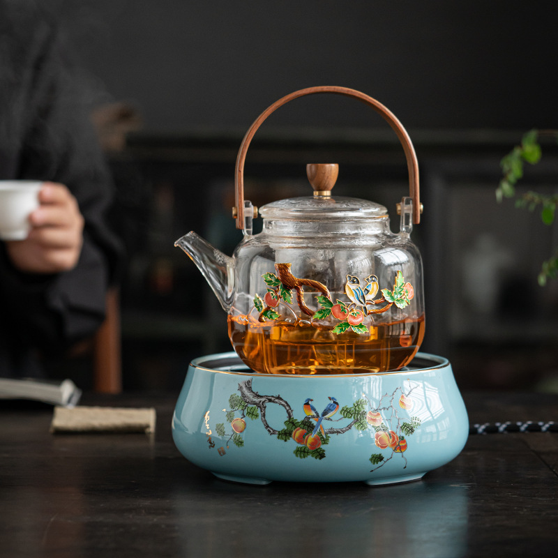 Электрическая керамическая плита для чая, стеклянный чайник для заваривания, полностью автоматический бытовой паровой чайник