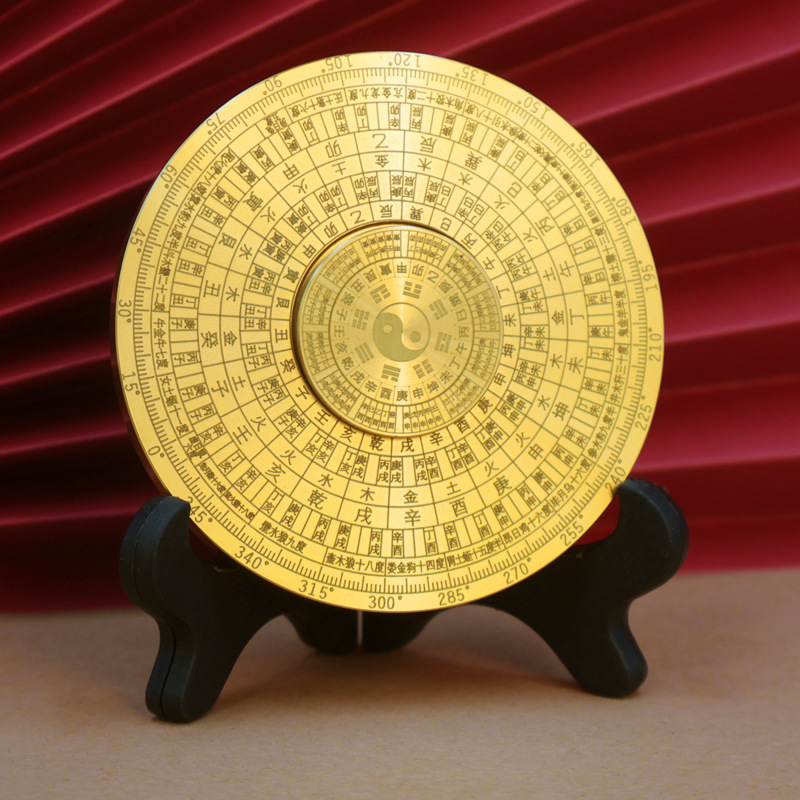 Латунный компас, настольное украшение, утолщенные многослойные игрушки для снятия стресса с гироскопом Багуа