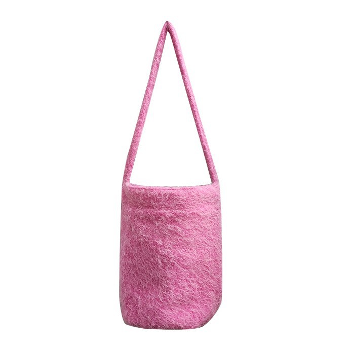 Autumn New Homemade Retro Plush Large Capacity Bucket Bag All-match Single-shoulder Autumn and Winter Niche Casual Crossbody Bag