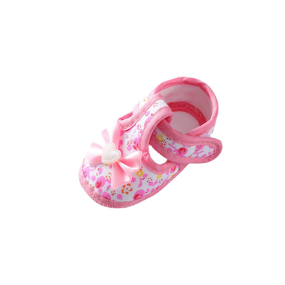 Spring 2023 New Princess Shoes 0-1 Year Old Baby Shoes Cute Bow Soft Sole Newborn Baby Toddler Shoes